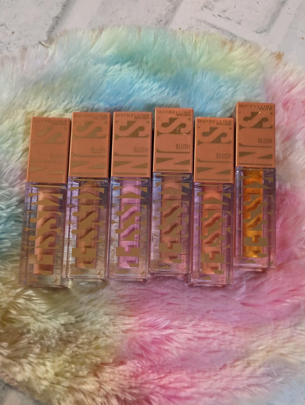Maybelline Liquid Blush Set in Peach, Pink, Nude Tones Set Of 6